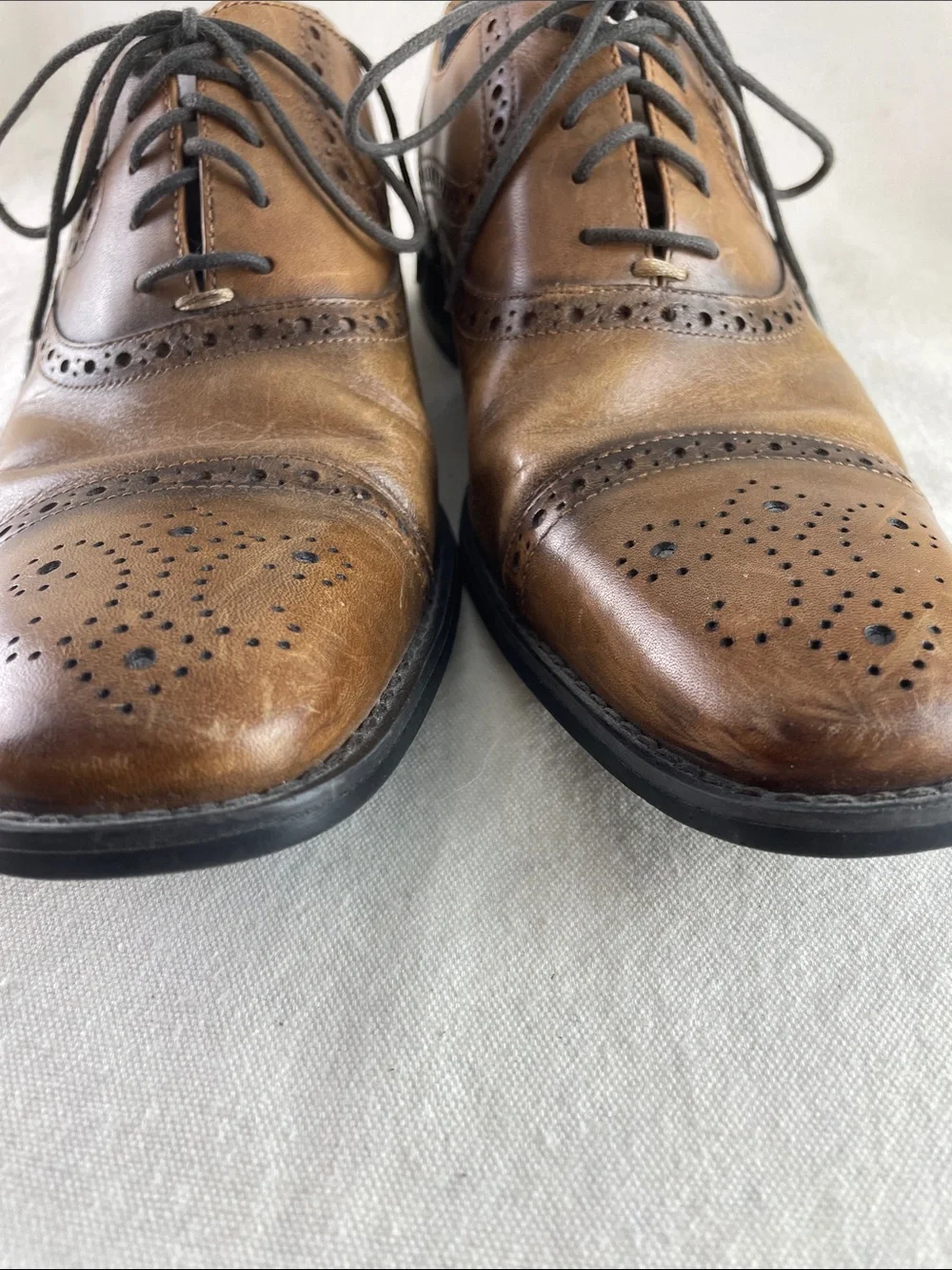 Johnston & Murphy Men's Brown Leather Wingtip Dress Shoes Size 8